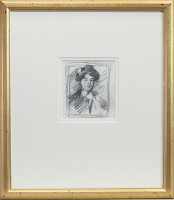 Lot 55 - A PENCIL SKETCH OF A YOUNG LADY BY J D FERGUSSON