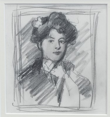 Lot 55 - A PENCIL SKETCH OF A YOUNG LADY BY J D FERGUSSON