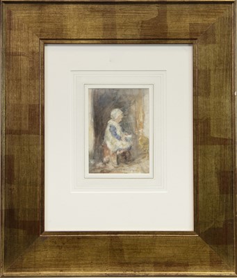 Lot 57 - STUDY OF A YOUNG GIRL, A WATERCOLOUR BY ROBERT GEMMELL HUTCHISON