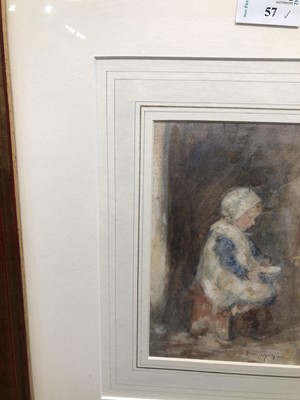 Lot 57 - STUDY OF A YOUNG GIRL, A WATERCOLOUR BY ROBERT GEMMELL HUTCHISON