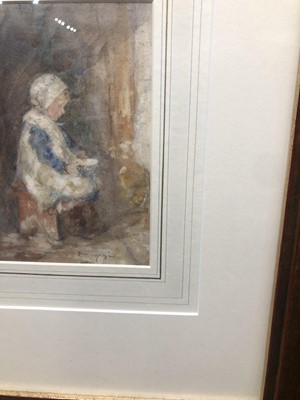 Lot 57 - STUDY OF A YOUNG GIRL, A WATERCOLOUR BY ROBERT GEMMELL HUTCHISON