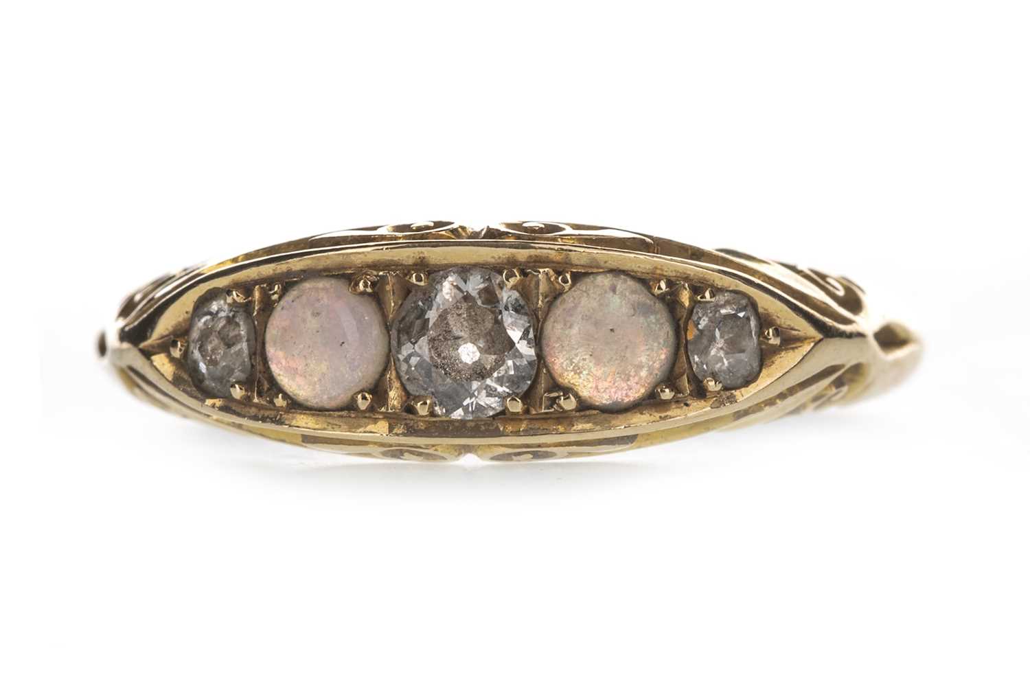 Lot 308 - AN OPAL AND DIAMOND RING