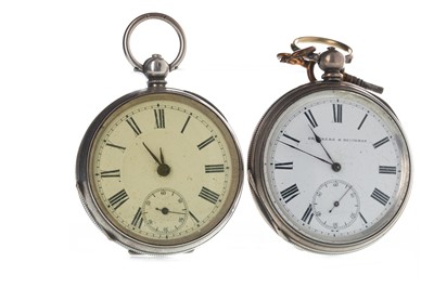 Lot 722 - TWO SILVER KEY WIND POCKET WATCHES