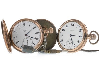 Lot 723 - TWO GOLD PLATED POCKET WATCHES