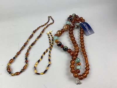 Lot 445 - A LOT OF FOUR BEAD NECKLACES