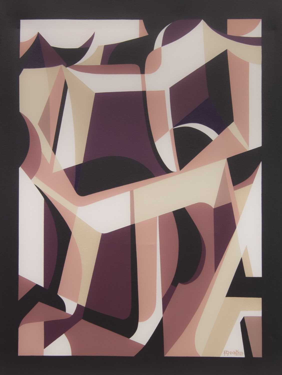 Lot 504 - ABSTRACT FORMS, AN OIL BY TENVALIM