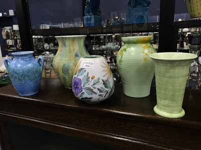 Lot 516 - A LOT OF FIVE EARLY 20TH CENTURY POTTERY VASES