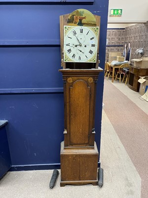 Lot 522 - A 19TH CENTURY LONG CASE CLOCK