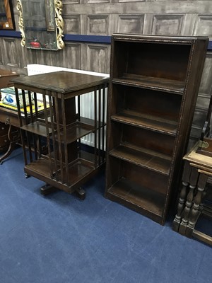 Lot 591 - A MAHOGANY REVOLVING BOOKCASE AND ANOTHER BOOKCASE