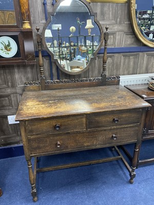 Lot 599 - A 20TH CENTURY OAK DRESSING CHEST