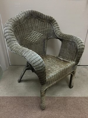 Lot 537 - A WICKER CHAIR AND ANOTHER