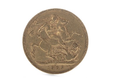 Lot 176 - AN EDWARD VII (1901 - 1910) GOLD SOVEREIGN DATED 1905