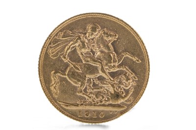 Lot 177 - AN EDWARD VII (1901 - 1910) GOLD SOVEREIGN DATED 1910