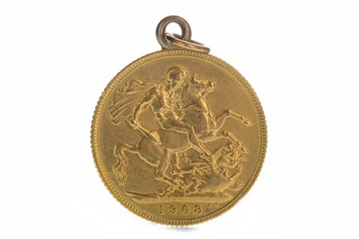 Lot 186 - A KING EDWARD VII (1901 - 1910) GOLD SOVEREIGN DATED 1908