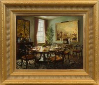 Lot 1568 - WILSON CAÑETE, MORNING ROOM INTERIOR oil on...