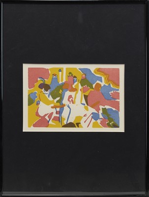 Lot 522 - FOUR ABSTRACT WOODBLOCKS AFTER WASSILY KANDINSKY