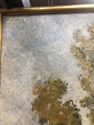 Lot 518 - MEADOWS IN SPRINGTIME, AN OIL BY ADOLPHE CLARY-BAROUX