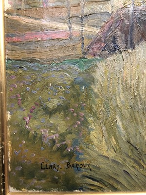 Lot 518 - MEADOWS IN SPRINGTIME, AN OIL BY ADOLPHE CLARY-BAROUX