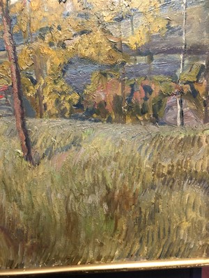 Lot 518 - MEADOWS IN SPRINGTIME, AN OIL BY ADOLPHE CLARY-BAROUX