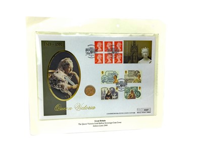 Lot 198 - A QUEEN VICTORIA (1837 - 1901) GOLD BULLION SOVEREIGN COMMEMORATIVE COIN COVER
