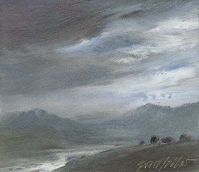 Lot 528 - GLOAMING STRATHCONNON, AN OIL BY PETER GOODFELLOW