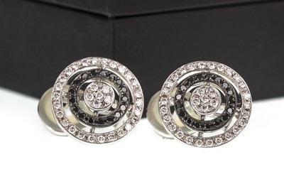 Lot 376 - A PAIR OF DIAMOND EARRINGS BY THEO FENNELL