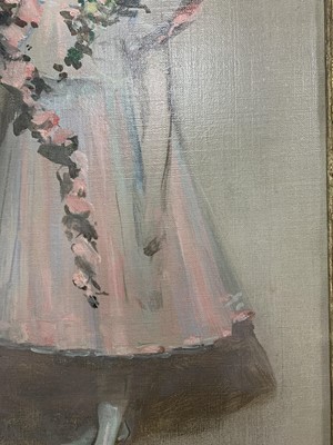 Lot 23 - THE GARLANDED BALLERINA, AN OIL BY SIR JOHN LAVERY