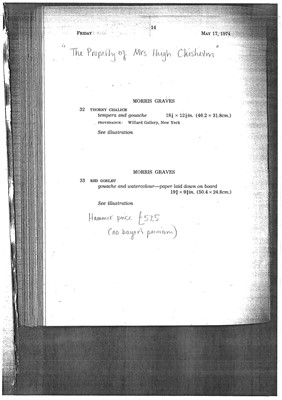 Lot 115 - RED GOBLET, A GOUACHE BY MORRIS COLE GRAVES