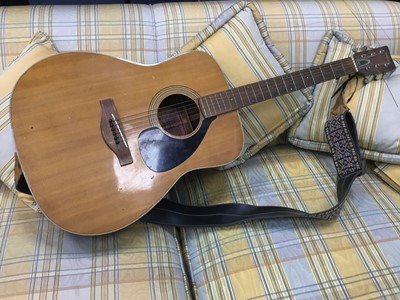 Lot 54 - A YAMAHA ACOUSTIC GUITAR AND A PINK WESTFIELD GUITAR