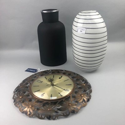 Lot 100 - A LOT OF TWO VASES AND A WALL CLOCK