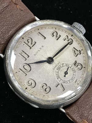 Lot 733 - A GENTLEMAN'S 1940'S ROLEX SILVER CASED MANUAL WIND WRIST WATCH