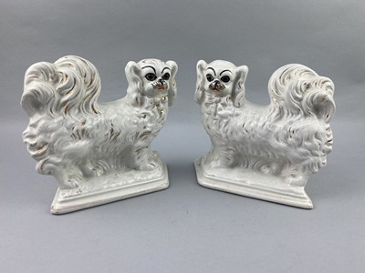 Lot 364 - A PAIR OF WALLY DOGS, A SMALLER PAIR AND TWO OTHER FIGURES OF DOGS