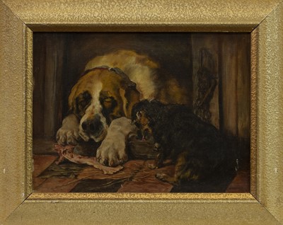 Lot 440 - AFTERNOON SNOOZE, A 19TH CENTURY OIL