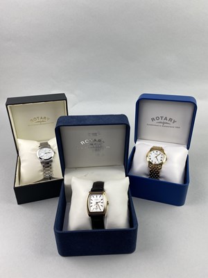 Lot 81 - A LOT OF FIVE BOXED ROTARY WRIST WATCHES