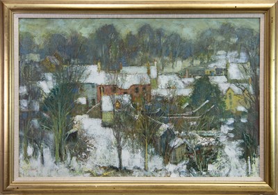 Lot 567 - THE RED HOUSE, A LARGE OIL BY WILLIAM BIRNIE