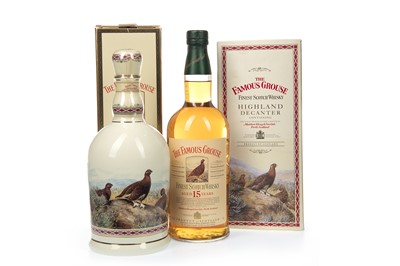Lot 252 - FAMOUS GROUSE HIGHLAND DECANTER AND FAMOUS GROUSE AGED 15 YEARS
