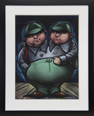 Lot 640A - TWEEDLE-DEE AND TWEEDLE-DUMB, A PASTEL BY FRANK MCFADDEN