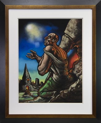 Lot 668 - THE END OF THE ROAD, A PASTEL BY PETER HOWSON