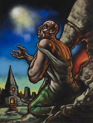 Lot 668 - THE END OF THE ROAD, A PASTEL BY PETER HOWSON