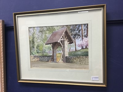 Lot 260 - THE LITCH GATE, A WATERCOLOUR BY SEAN NICOL AND OTHER PICTURES