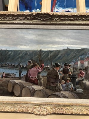 Lot 131 - WAITING FOR THE RETURN OF THE FLEET, AN OIL BY JAMES CHARLES MORRISON