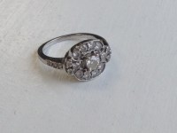 Lot 20A - FINE ART DECO STYLE DIAMOND RING the pierced...