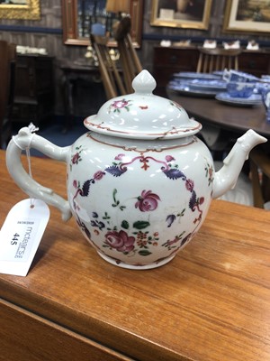 Lot 445 - A CHINESE BULLET SHAPED TEA POT