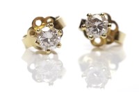 Lot 32 - PAIR OF DIAMOND STUD EARRINGS each set with a...