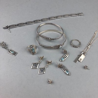 Lot 173 - A LOT OF SILVER AND OTHER RENNIE MACKINTOSH STYLE COSTUME JEWELLERY
