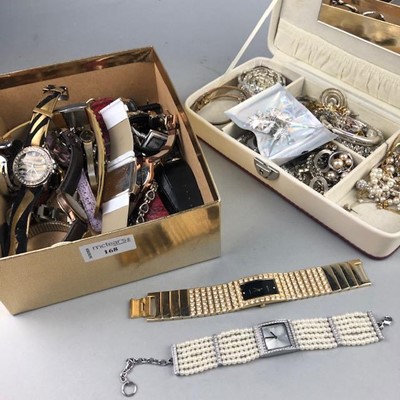 Lot 168 - A LOT OF WATCHES AND COSTUME JEWELLERY