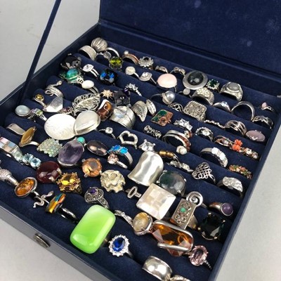Lot 165 - A LOT OF SILVER AND OTHER DRESS RINGS