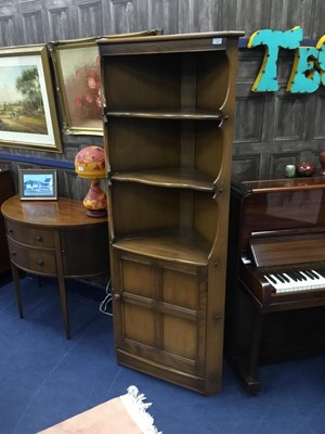 Lot 462 - A 20TH CENTURY ERCOL CORNER CABINET