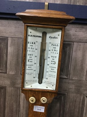 Lot 1133 - AN EARLY 20TH CENTURY STICK BAROMETER BY W.N. TELFORD