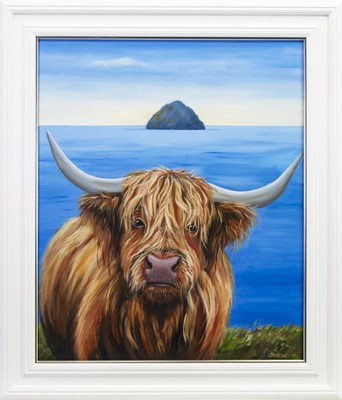 Lot 672 - IT'S BEHIND YOU, AN OIL BY LYNNE JOHNSTONE